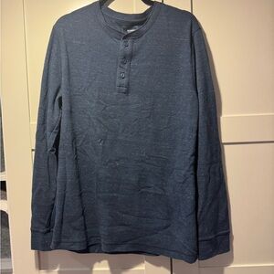 Sonoma Dark Blue Long Sleeve Henley
